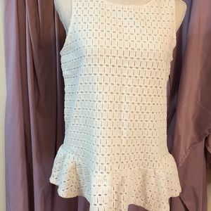 Crown and Ivy White top with ruffle NWT